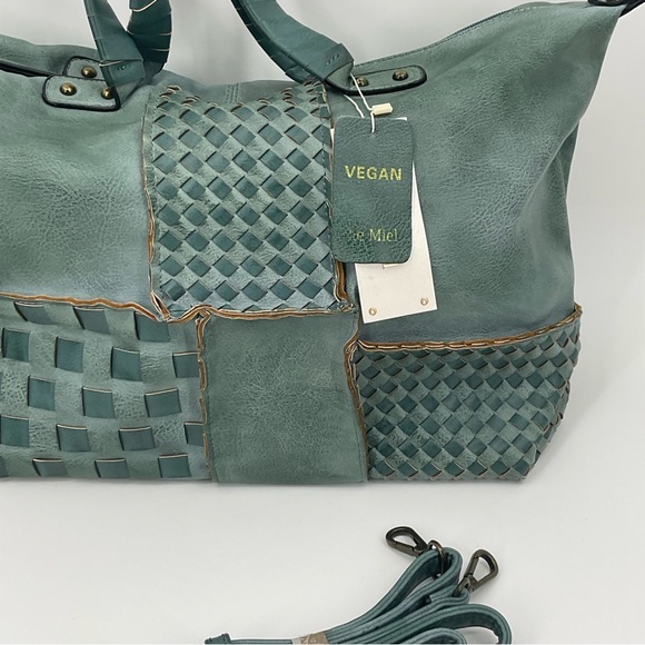 Le Miel Vegan Leather Purse NWT Aged Turquoise Color - Picture 3 of 16